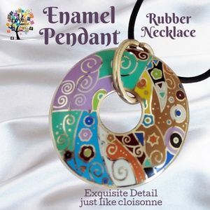 Fashion Statement Enamel Pendant Necklace